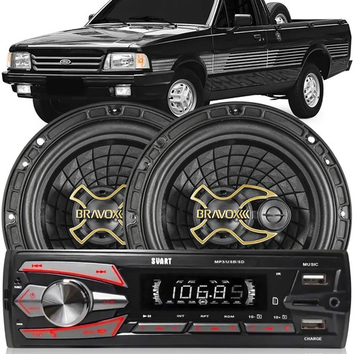 Kit Alto Falante Pampa 82 83 84 A 1997 + Radio Bluetooth Mp3