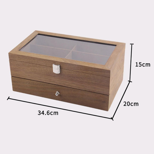 Elegante Caja De Madera Para Guardar Gafas De 12 Ranuras