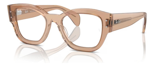 Armação - Ray-ban - Jorge - Rb7681v 8353 52 Cor Marrom-claro Transparente