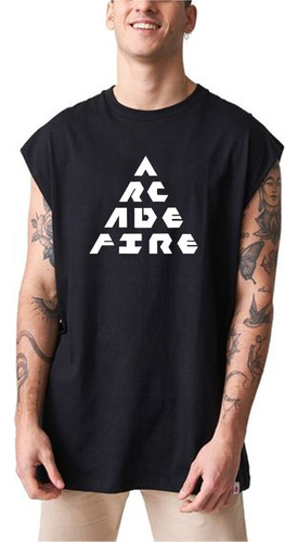 Musculosa Arcade Fire Algodon Oversize Hombre Indi Rock 