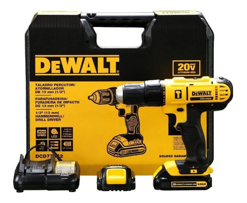 Taladro Atornillador Percutor Dewalt 20v Dcd776c2 K37 | Cuotas sin interés