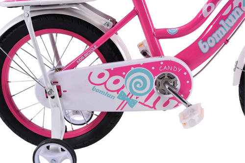 Bicicleta Entrenadora Para Niños Aeiou Qk-20 Canastilla R12 Color Rosa Tamaño Del Cuadro 12