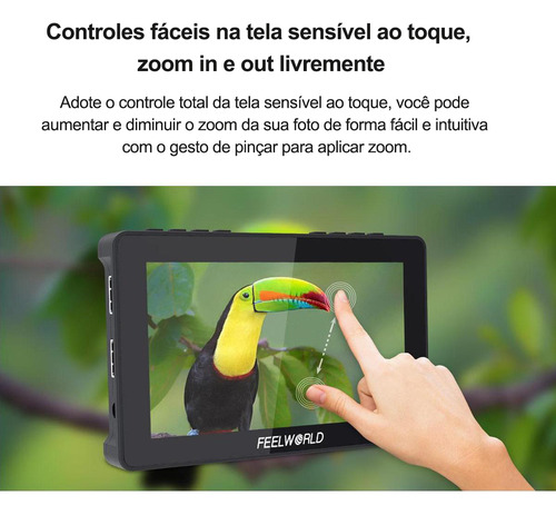 Feelworld F5 Pro V4 +bateria+carregador Câmera Monitor 3d 4k