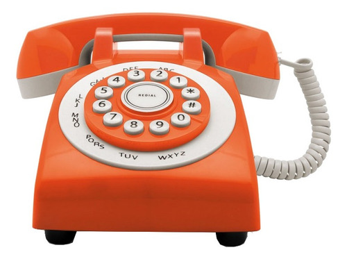 Teléfono Gato Retro Phone 70' fijo - color naranja