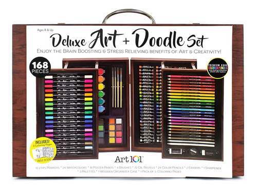 Art 101 Set De Arte Y Garabatos Deluxe, Colores Surtidos, 16