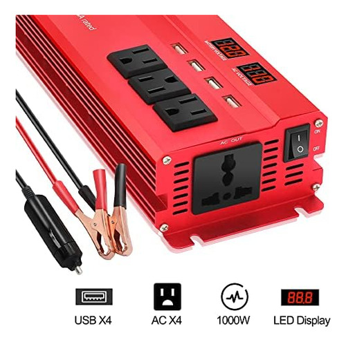 Inversor De Corriente Para Automóvil Cantonape Dc 12v A 110v