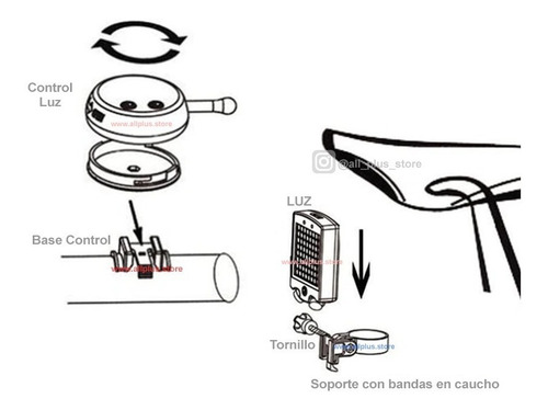 Luz Led Direccional Trasera Bicicleta Laser Cicla Ciclismo