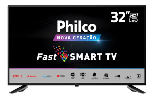 Imagem 1 de 5 de Smart Tv Philco 32 Hd Dled Usb Wi-fi Hdmi Conversor Digital