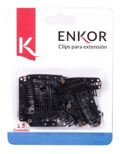 Clips Enkor Para Extensión De Cabello Paquete X 15