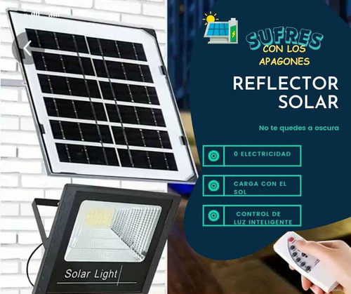 Reflector Solar Para Exteriores  50 Watts Recargable