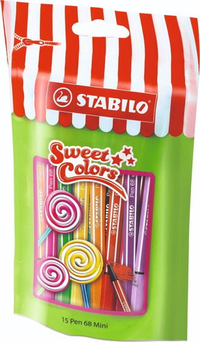 Marcador Stabilo Pen 68 Mini Sweet Colors X 15