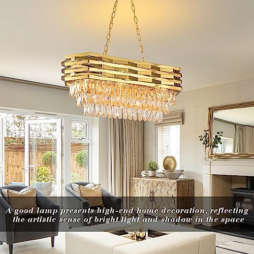 Candelabros De Cristal Modernos Dorados Para Comedor Lámpara