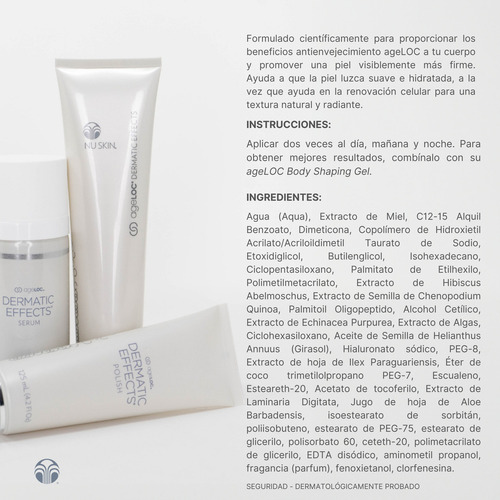 Nu Skin ageLOC Dermatic Effects Tratamiento Reafirmante Anti-Celulitis Piel Visiblemente Firme y Suave Para todo Tipo de Piel 150ml