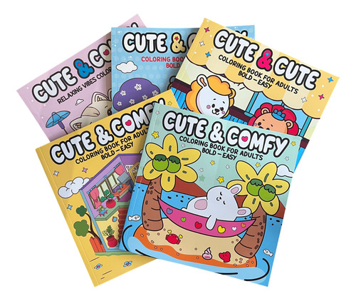 Livro Colorir Cute & Comfy Relaxing Vibes 63pag 20,5x20,5cm