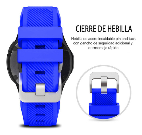 Correa Deportiva Texturizada Para Smartwatch Colmi C81 Rey Azul 2.2 Cm