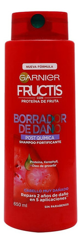 Shampoo Borrador De Daño Fructis Garnier Post Quimica 650 Ml