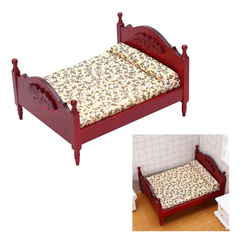 Juego De Muebles De Casa De Muñecas De Madera Juego De Rojo