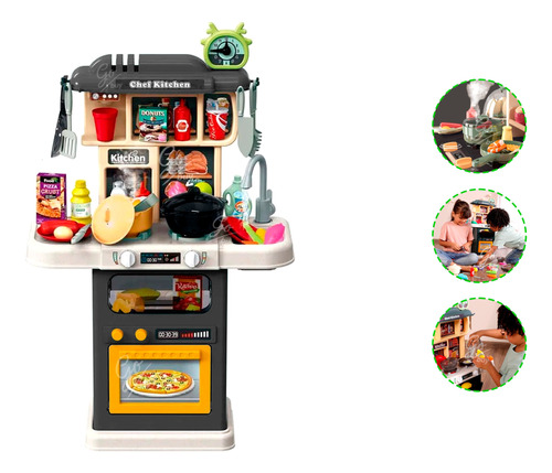 Set Infantil Cocinita Juego Con Accesorios De Cocina Juguete