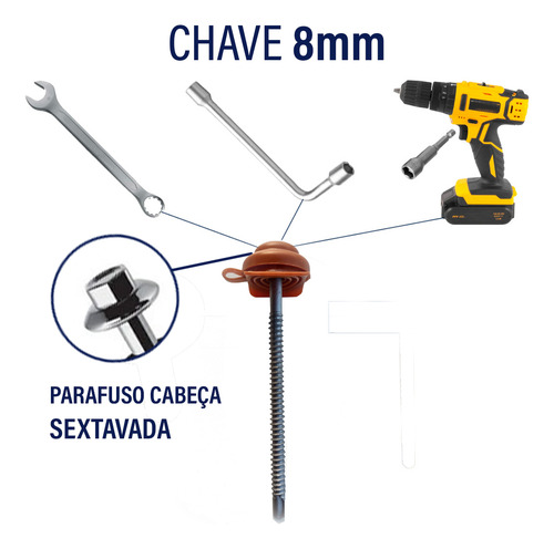Kit Vedação Fixação Parafuso Telhas Pvc Plan 390 Un
