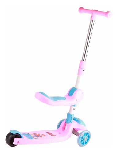 Scooter De 3 Ruedas Plegable Altura Ajustable Luces De Rueda