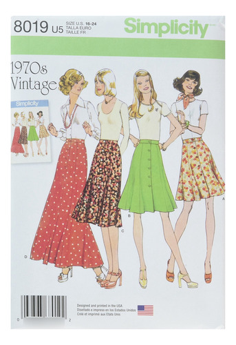 Simplicity - Faldas De Los Años 70 Para Mujer, Tal.