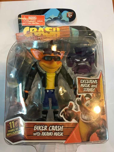 Figura Crash Bandicoot Biker Crash 12 Cm Articulada