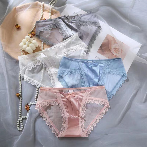 Braguitas Triangulares Sexy De Talle Bajo Con Tacto Satinado
