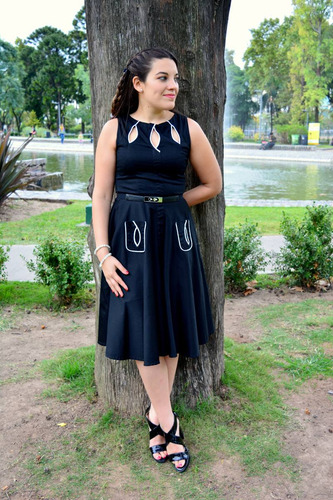 Precioso Vestido Vintage Pinups Negro&blanco