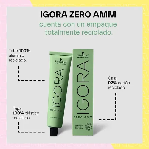 Tinta Schwarzkopf Igora Zero AAM Sin Amoníaco 5-00 60gr