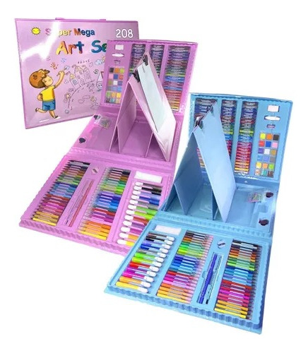 Set Dibujo Portátil 208 Piezas De Arte Para Niños