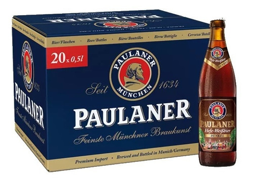 20x Cerveja Alemã Paulaner Weissbier Dunkel 500ml