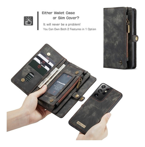 De Funda De Cuero Para Tipo Cartera Desmontable Unisex