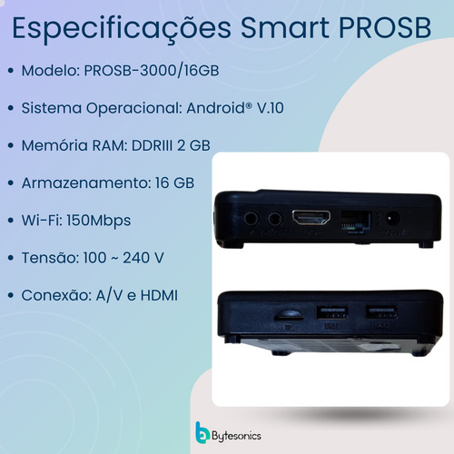 Smart Box Tv 4k Full Hd Prosb-3000 16gb Proeletronic Android