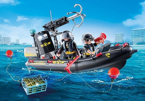 Lancha Swat PolicĂa Playmobil City Action #9362 94 Piezas