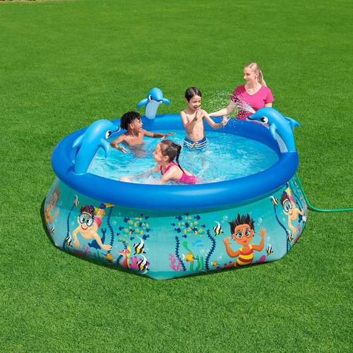 Alberca Piscina Oasis Familiar H2o Go Con Aspersor De Agua