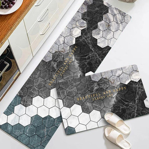 Alfombrilla Engrasadora Estampada Para Cocina, 2 Piezas