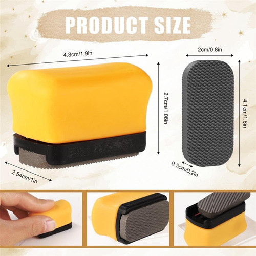 Mini Lima Desbarbadora Ajustable Práctica De Mano Amarillo