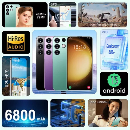 Teléfono Inteligente S23 Ultra/1+8gb Para Android Ios