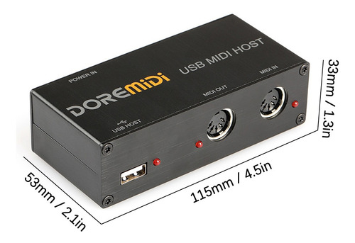 Imagen 4 de 9 de Usb A Midi Host Efector Guitarra Sintetizador Midi Midi