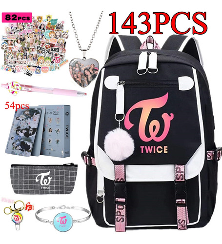 143 Piezas K-pop Twice Bolsas De Viaje Lovelys Backpack Set