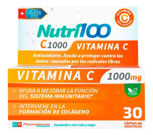 Nutri100 Suplemento Vitaminico X30cap C 1000 Mg