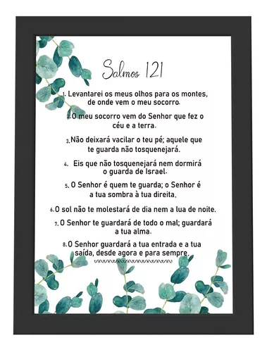 Quadro Salmos 121 Biblico Versiculos 33,5x43,5 C Moldura