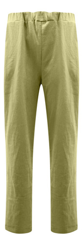 Pantalón Recto Casual Cómodo Con Cintura Elástica Para Mujer