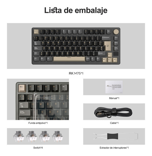 Teclado Mecánico Inalámbrico En Español Rkm75 Phantom