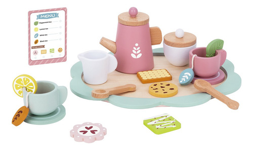 Set De Té Madera: Juguete Didáctico Para Niños Juego Color Multicolor