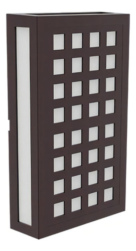 Arandela Externa Interna Parede Cobogó Quadros 12w 720lm Ip65 3000K 127/220V Cor Marrom Café Luz Branco Quente 341340371