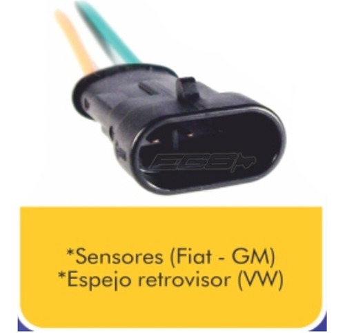 Ficha Sensor Fiat Gm - Espejo Retrovisor Vw 3 Vias Egs 1520