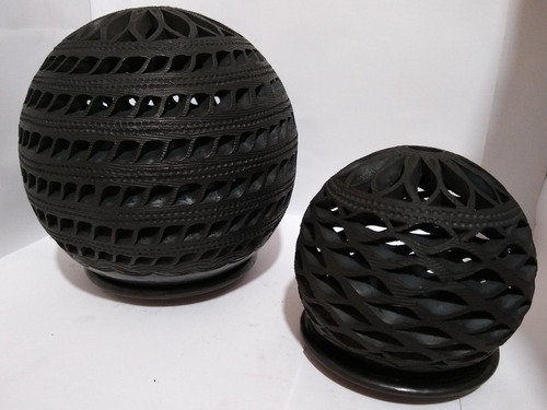 Imagen 3 de 6 de Esferas Redondas Para Velas Barro Negro Oaxaca Artesanías