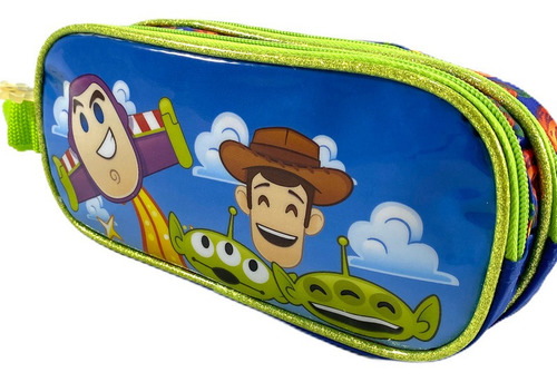 Lapicera Escolar Doble Toy Story Emoji Kinder Color Azul/Verde Estampado
