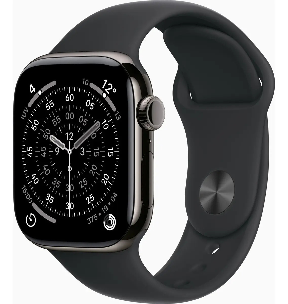 Apple Watch Series 11 GPS + Cellular - Caixa ardósia de titânio – 42 mm - Pulseira esportiva preta – M/G